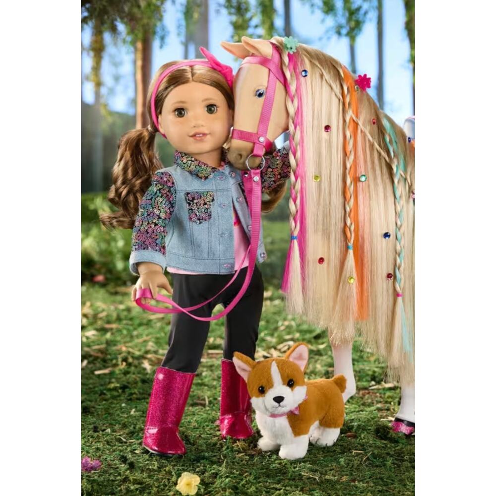 NEW American Girl Doll Of Year 2024 HOLLYHOCK HORSE Saddle Bridle & Accessories! - Picture 5 of 14